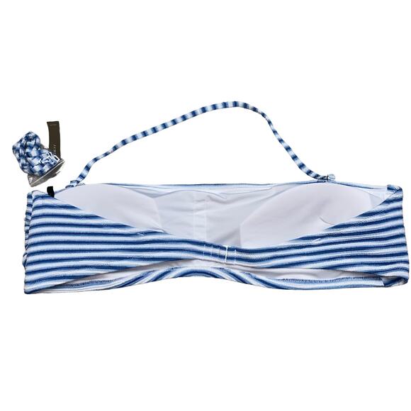 New J. Crew Textured Striped Bandeau Bikini Swim Bathing Suit Top Womens Size 2X - Picture 4 of 7